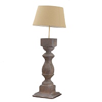 Лампа настольная малая  из брашированного дерева. Размер, форма и цвет абажура на выбор. Высота - 60см,   абажур D40 см, H- 22см.
